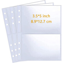 30 Pack 120 Pockets 3.5x5? Photocard Sleeves for 6 Ring A5 Binder, Ultra-Clear Photo Sleeves, Double-Sided 2 Pocket Photo Pages, Top Loading Photo