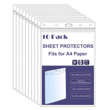 Acidea Sheet Protectors 10 Pack A4 Waterproof Resealable Zip Wall Sign Holder Page Protectors Clear Photo Plastic Sleeves for Documents, Photos, and