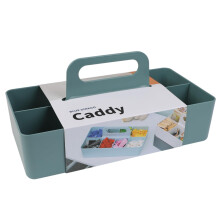 BLUE GINKGO Stackable Organizer Caddy ? Korean-Made Portable Tote for Bathroom, Office, Crafts, or School Supplies (Long Rectangle, Green)