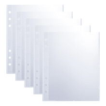 50 Pack 100 Pockets A5 Binder Inserts 5x7 in 6 Ring Clear Binder Sleeves Double-Sided Plastic Sleeves for Binders for Photos, Postcards, Seed Packets