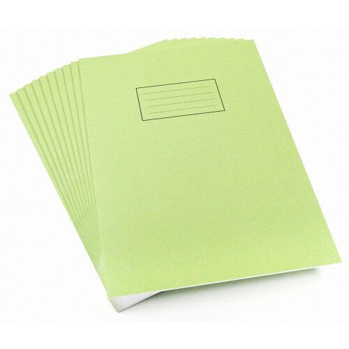 Silvine Exercise Book A4 Ruled with Margin Green (10 Pack)