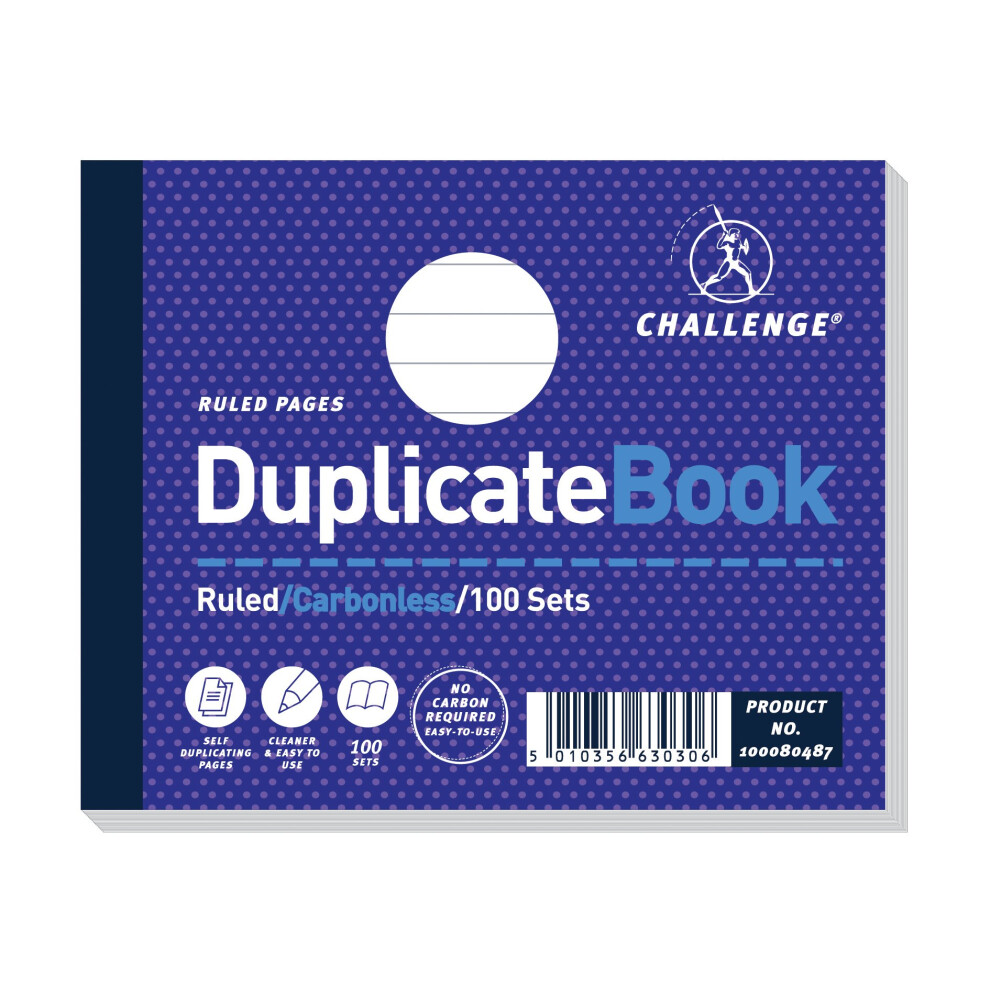 Challenge Duplicate Book, Carbonless, 100 Pages, 5 Pack (105 X 130 Mm)