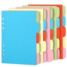 Teenitor 5 Sets A5 Subject Dividers Paper Sheet, Colorful 6 Holes Punched File Card Dividers, Tabbed Index Divider for Notebook Insert Planner Orange