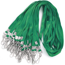 Bird Fiy Green Bulk Lanyards for Id Badges Nylon Neck Flat Lanyard for ID Name Badge Holder/Name Tag (Green, 50Pcs)