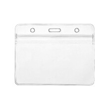 CKB Ltd 50x Expo Large Horizontal Clear ID Badge Card Plastic Pocket Holder Pouchs 11 x 9cm / Holds a Card 10 x 7cm