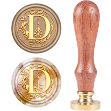 CRASPIRE Retro Alphabet Initials Wax Sealing Stamp Classic Vintage 26 Letters A-Z 25mm Removable Brass Head Wood Handle for Envelope Invitation