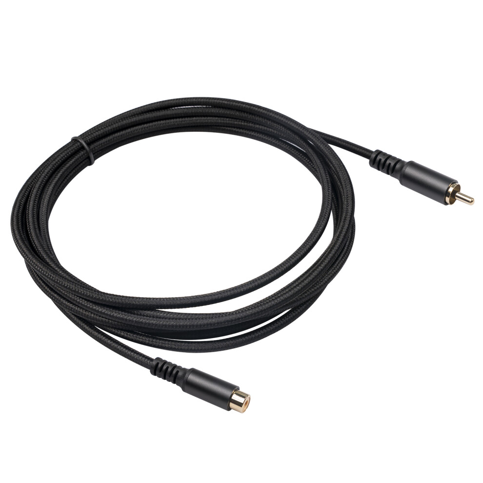 (6M) Rca Male To Female Audio Video Composite Cable Extension Cord Dvd 3709Mf Black 110691410719