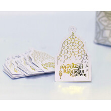 Confetti! Confetti Gold Foil Ramadan Kareem Set of 25 Gift Tags, Ramadan Decoration, Islamic Stationary, Islamic Bookmarks, Favor Gift Tags