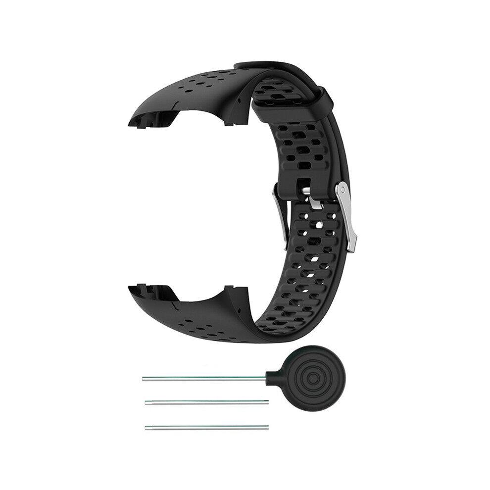 (Black) Silicone Breathable Wristband Strap For Polar M400 M430 Gps Sports Smart Watch Black 110691428226