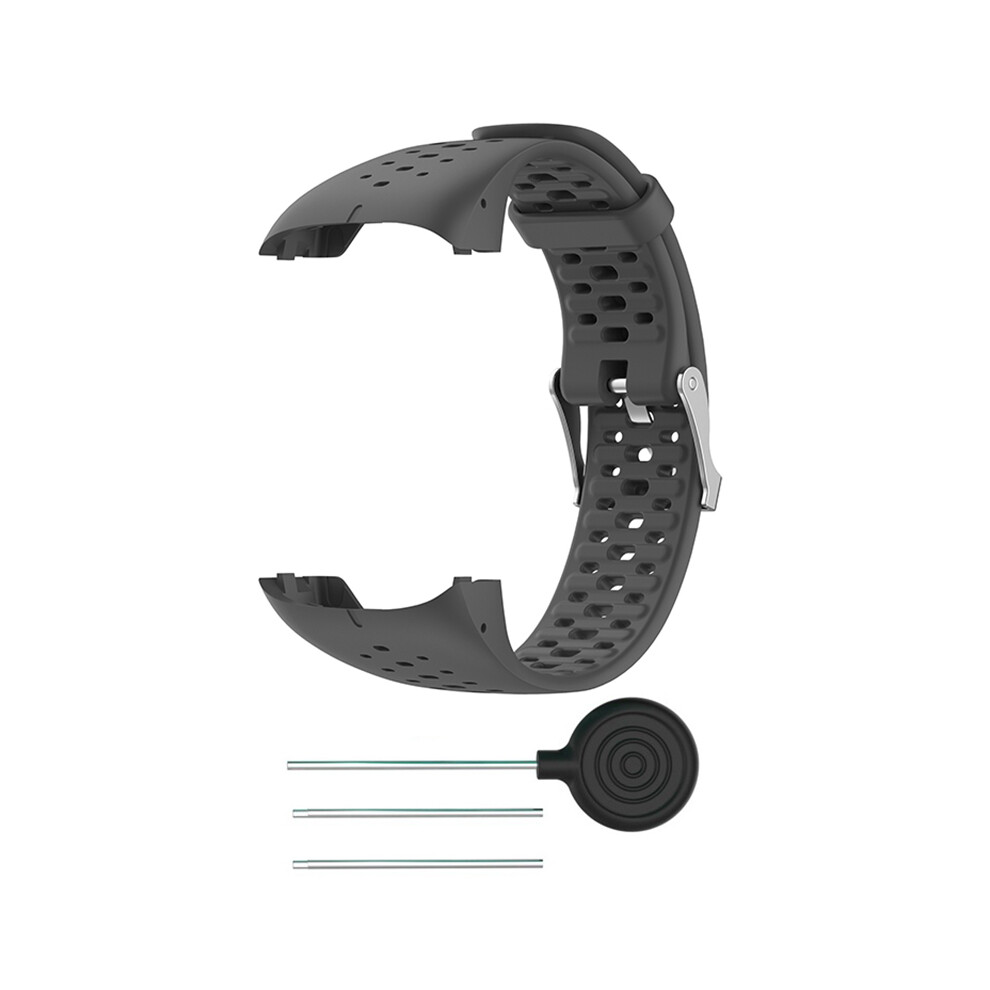(Gray) Silicone Breathable Wristband Strap For Polar M400 M430 Gps Sports Smart Watch Gray 110691428271