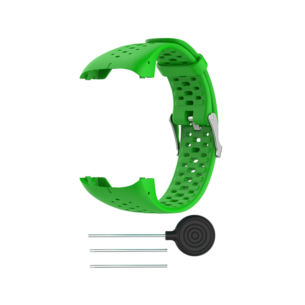 (Green) Silicone Breathable Wristband Strap For Polar M400 M430 Gps Sports Smart Watch Green 110691428288