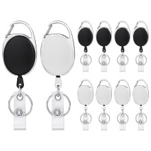 Vicloon Retractable Keyring, 10Pcs Retractable Badge Reel, Badge Holder Clip Key Lanyard Belt Clip Extendable Key Chain Belt Reel for Keys Ring ID