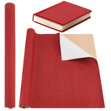 OLYCRAFT 100x43cm Dark Red Self-Adhesive Book Binding Cloth Bookcover Fabric Surface with Paper Backed Close-Weave Linen Fabric for Bookcover Present