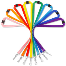saerryor 8PCS Breakaway Lanyard for Card Holders, Quick Release Lanyards with Safety Breakaway Clip and Oval Clasp, Durable Rainbow Neck Safety
