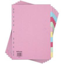 Officely 10-Part Assorted File Subject Dividers (Pack of 5)