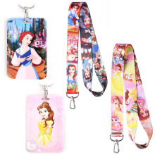 GTOTd Cute Princess Lanyard (2 Pack) with ID Badge Holder for Keys String Wallet,Merchandise Keychain Cartoon Decor Party Supplies Gifts for Teens