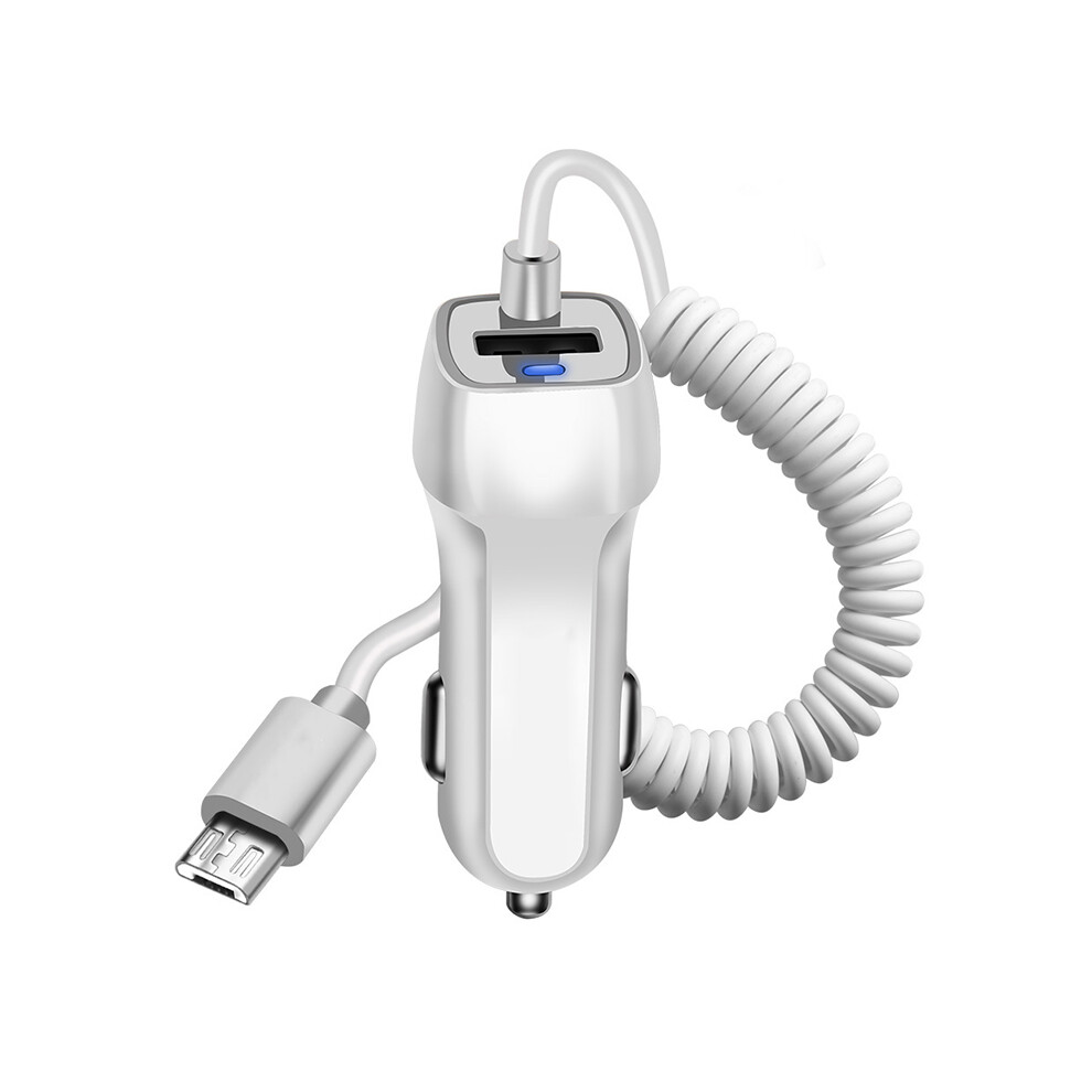( Micro-Usb) Universal Multi-Protection Car Usb Fast Charger For Huawei P30/P30 Pro/P20/P20 Pro White 123643890897