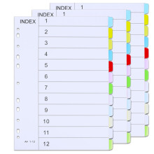 File Dividers A4, 3 Pack 12 Part Folder Dividers Coloured Multi Hole Punched A4 Dividers Tabbed Index Divider for Lever Arch Files Ring Binders Office