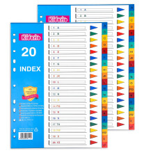 FUYOAL File Dividers A4, 2 Pack 20 Part A-Z Folder Dividers Coloured Multi Hole Plastic Binder Dividers for Lever Arch Files Office School Index