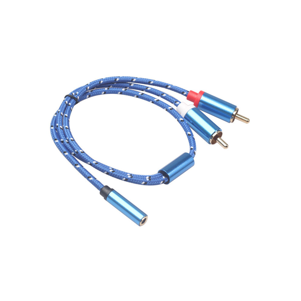 (Blue) 2 Rca Cable To 3.5Mm Jack Audio Cable 2Rca Male Auxiliary Splitter Blue 110691412010