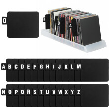 26PCS Black Record Dividers - Vinyl Plastic A-Z Dividers DVD CD Organizer with Alphabet Tab, Album Storage Holder Tabs for Books Recipe Card