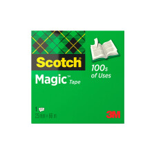 Scotch Magic Tape, 1 Roll, 25 mm x 66 m - General Purpose Sticky Tape for Document Repair, Labelling & Sealing