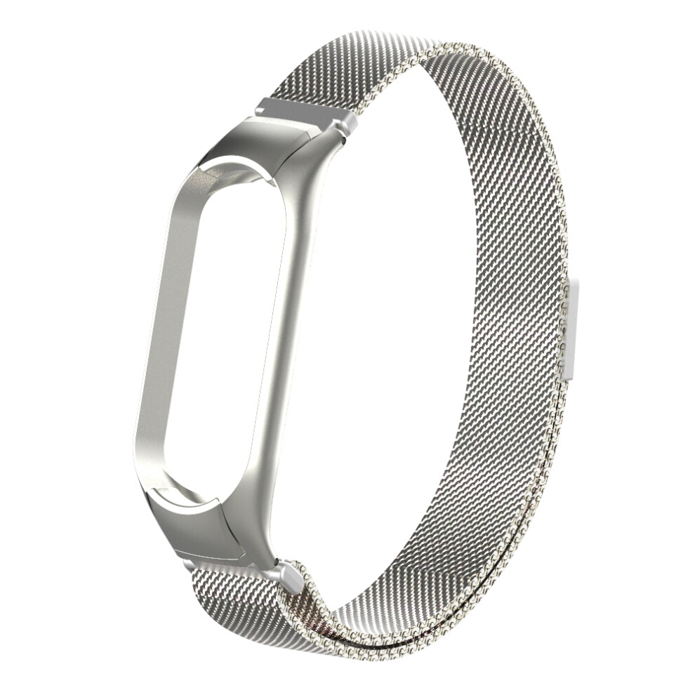 (Silver) Stainless Steel Strap Wristband Bracelet For Xiaomi Mi Band 5 Smart Sport Watch Silver 320997866183