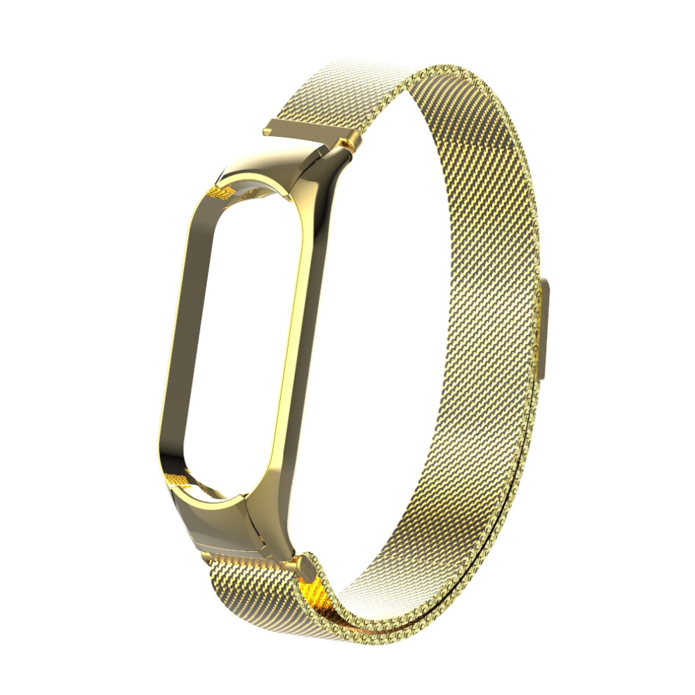 (Gold) Stainless Steel Strap Wristband Bracelet For Xiaomi Mi Band 5 Smart Sport Watch Gold 320997866213