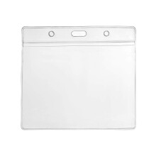 CKB Ltd 10x Conference Extra Large Horizontal Clear ID Badge Card Plastic Pocket Holder Pouchs 118mm x 110mm / Holds a Card 115mm x 95mm