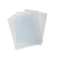 CKB Ltd 100x A6 Vertical Extra Large Portrait Clear ID Badge Card Holders Plastic Pocket Pouches 17.5cm x 11.8cm - Holds A6 Card Size 105 x 148mm