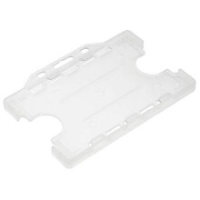 Identity-Plus: Clear/Opaque Open Faced Dual Double Sided Landscape ID Card Holder (100)