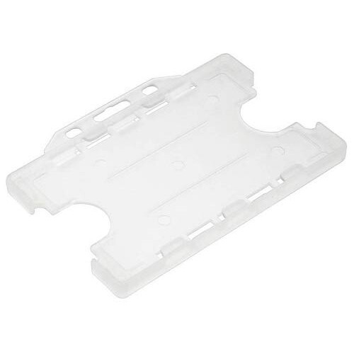 Identity-Plus: Clear/Opaque Open Faced Dual Double Sided Landscape ID Card Holder (100)