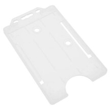 Identity-Plus: Clear/Opaque Rigid Open Faced Single Sided Portrait ID Card Badge Pass Holder (100)