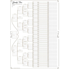 My History Family Tree Chart; Compact 8 Generation Pedigree Chart 120g paper (plain, folded)
