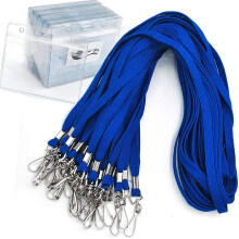 Bird Fiy Name Tags Blue Lanyards /Badge Holder Pairs Woven Round Lanyard & Horizontal Sealable Waterproof Clear Plastic ID Card Lanyards with id