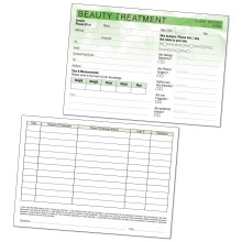 Beauty Client Record Card - Treatment Consultation Form for Mobile Therapists & Salons A5 Pack of 50 - Landscape