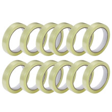 GTSE 12 Pack of Cellotape, 24mm x 66m per roll, Gift Wrap Clear Tape for Christmas and Birthdays, Crafts, Packaging Sellotape, Parcel Tape, Compatible