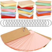 WUWEOT 18 Pack Index Cards with Binding Rings, 900 Sheets 5.4 x 9 cm Flash Cards, Double-Sided Available Study Cards, Easy Flip DIY Greeting Card,