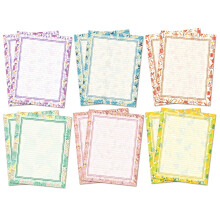 Vintage Morris Stationery Paper (Lined) 48 PC, Medieval Europe Pattern, Printer Friendly, Both Sides Printed, Writing Stationary Letter Size 11 x 8.5