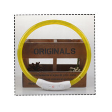 (Yellow, M) USB Rechargeable LED Dog Collar Collar Night Safety Glowing Luminous Pet Necklace