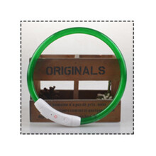 (Green, L) USB Rechargeable LED Glowing Pet Collar Cuttable for Small Medium Large Dogs