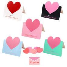 Leesgel Thank You Cards Multipack - 50pcs Small Holiday Greeting Note Cards Card with Heart Design, Suitable for Valentine's Day, Wedding, Mother's