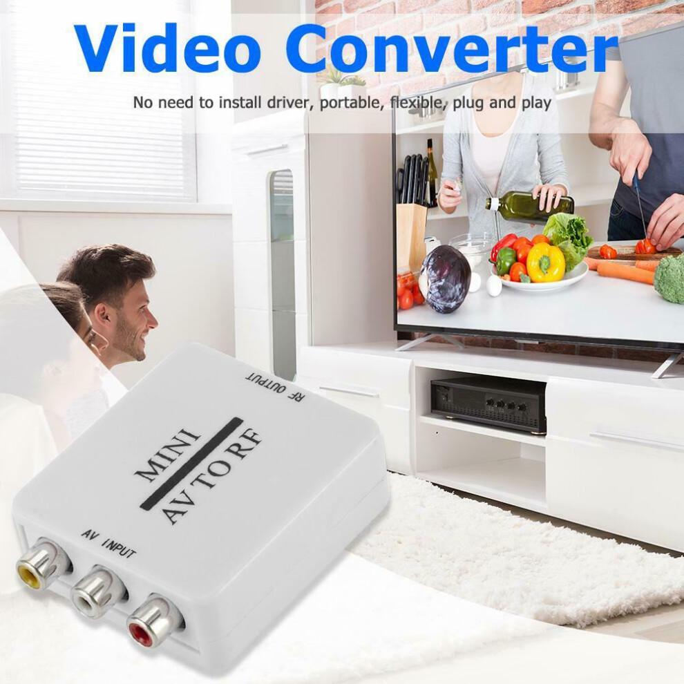 Mini Rca Av Cvsb To Rf Video Adapter Support Rf 67.25/61.25Mhz Tv Switcher 110691429452