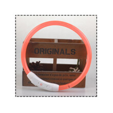 (Orange, L) USB Rechargeable LED Dog Collar Collar Night Safety Glowing Luminous Pet Necklace