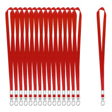 XHDA 50PCS Red Lanyards for Neck, Lanyards for ID Badge, Lanyard with Metal Swivel Hook for ID Card Badge Holder