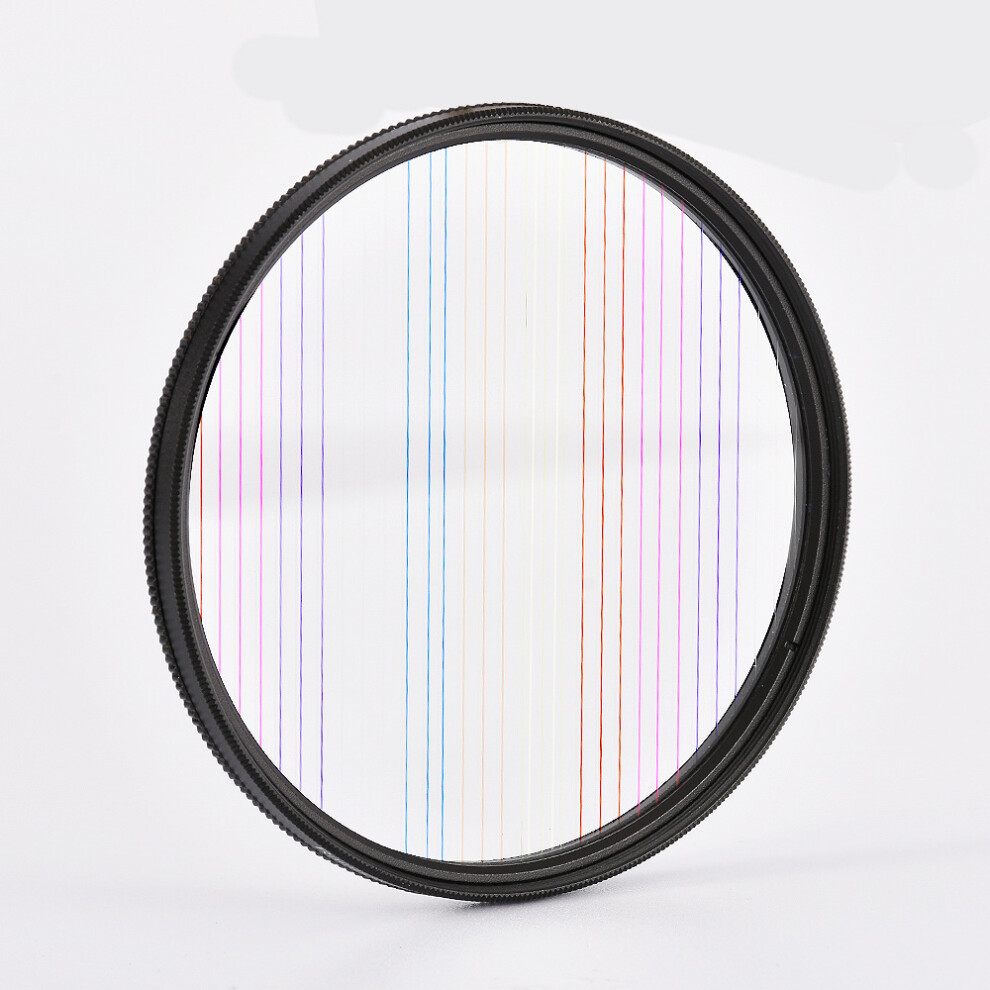 (77Mm) Rainbow/ Streak Effect Filter Circular Lens Brushed Flare Filter Blue 110691412324