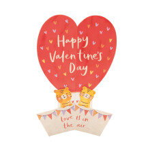 UK Greetings Valentine's Day Card For Him/Her/Boyfriend/Girlfriend/Husband/Wife/Partner - Pop Up Air Balloon Design