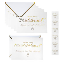 6 large, luxury bride squad proposal cards, envelopes and stickers | Will you be my bridesmaid luxury cards | Will you be my maid of honour luxury
