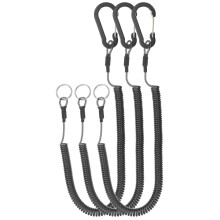 PATIKIL 3pcs Retractable Spring Coil Straps, 6" Spiral Stretchy Safety Lanyard Cord with Aluminium Clip and Key Ring for Fishing Kayak Climbing