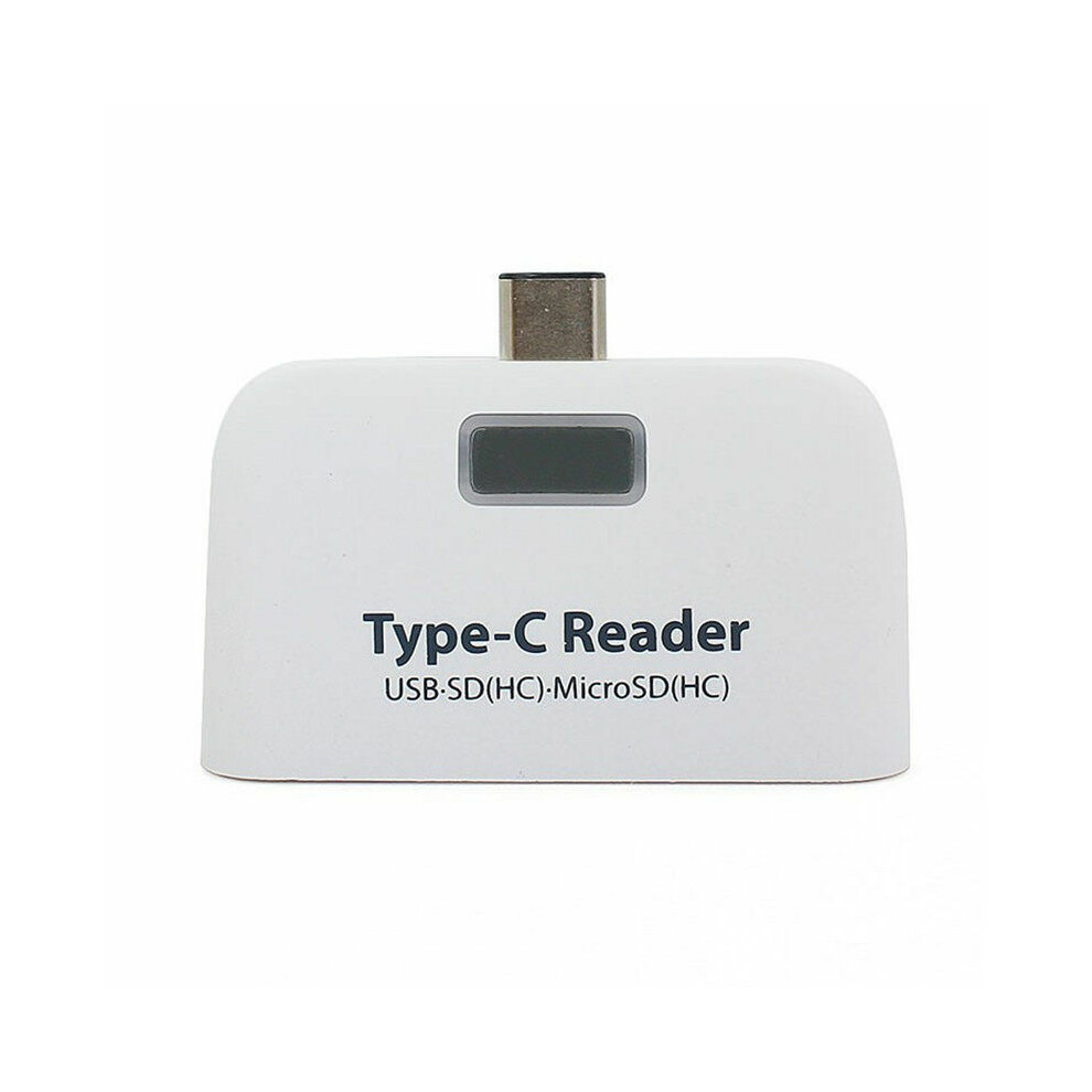 (White) Universal Micro Memory Card Reader Usb-C 3.1 Type-C To Usb 3.0 Otg Hub Adapter White 110691429483